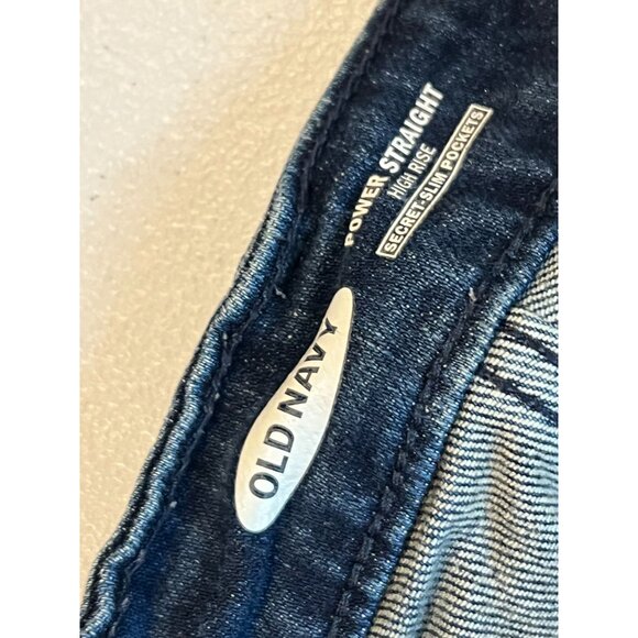 Old Navy Skinny Jeans Power Straight High Rise Secret Slim Pockets Blue SZ 8/29R - Picture 8 of 9